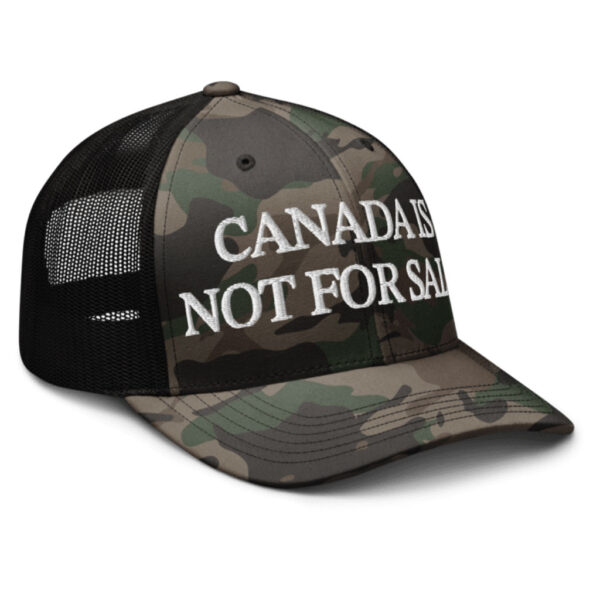 Canada is Not for Sale Camouflage trucker hat