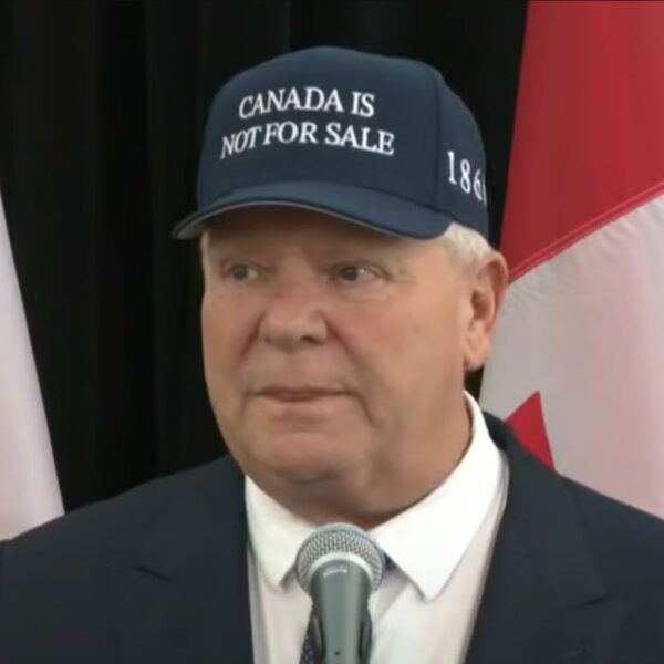 Ford sports "Canada not for sale" hat at first ministers meeting with Trudeau