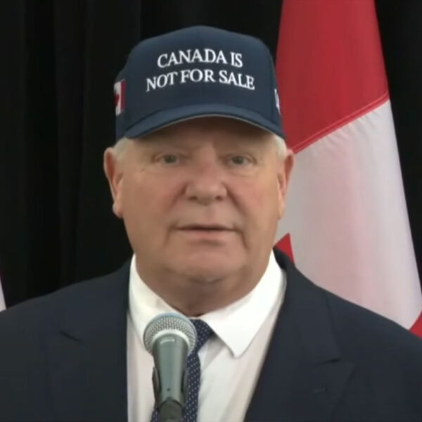 Ford sports "Canada not for sale" hat at first ministers meeting with Trudeau